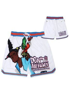 Headgear Classics Don't Be A Menace Shorts White L RSHRT-191 NWT